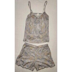 Soma Paisley Print Cami & Shorts Set in Light Gray, Blue & Gold